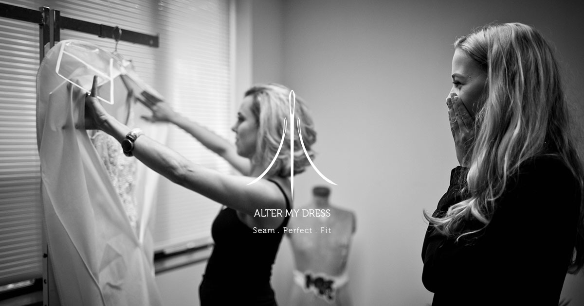Philly bride at Alter My Dress biridal alterations in Philadelphia studio