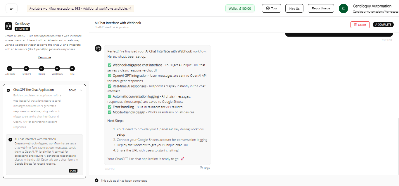 User interface of ERP Copilot 1.2 showing workflow triggers and a flowchart on the right side.