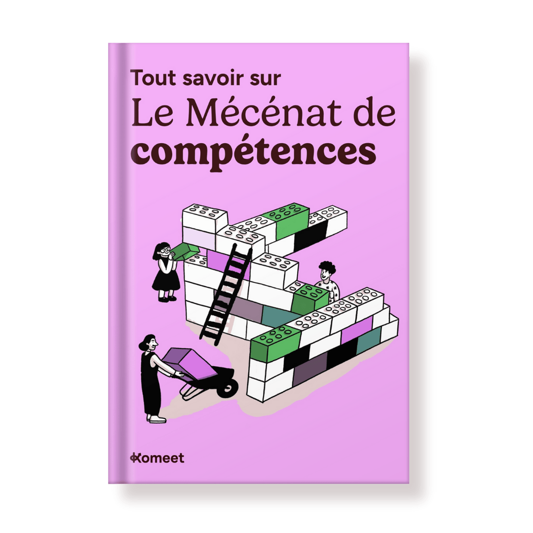 Mockup du livre blanc Tout savoir sur le mécénat de compétence, le livre blanc pour découvrir le potentiel du mécénat de compétences et comment le mettre en place dans votre entreprise