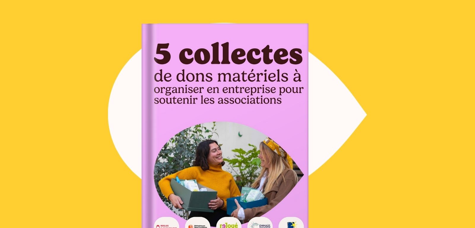 Mockup du Guide Collecte de Dons Matériels en Entreprise, un guide détaillé pour structurer et réussir vos campagnes.