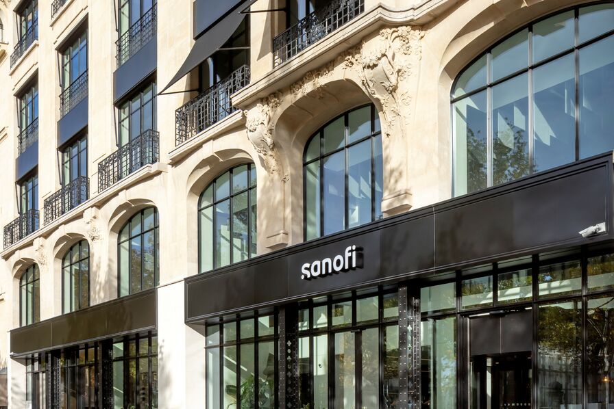 Photo du siège social de Sanofi, à Paris