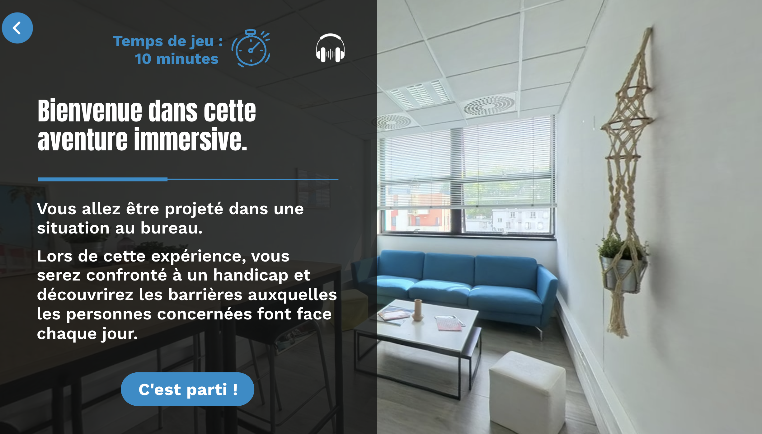 Aperçu du Serious Game Maladies invalidantes comprendre et adapter le travail