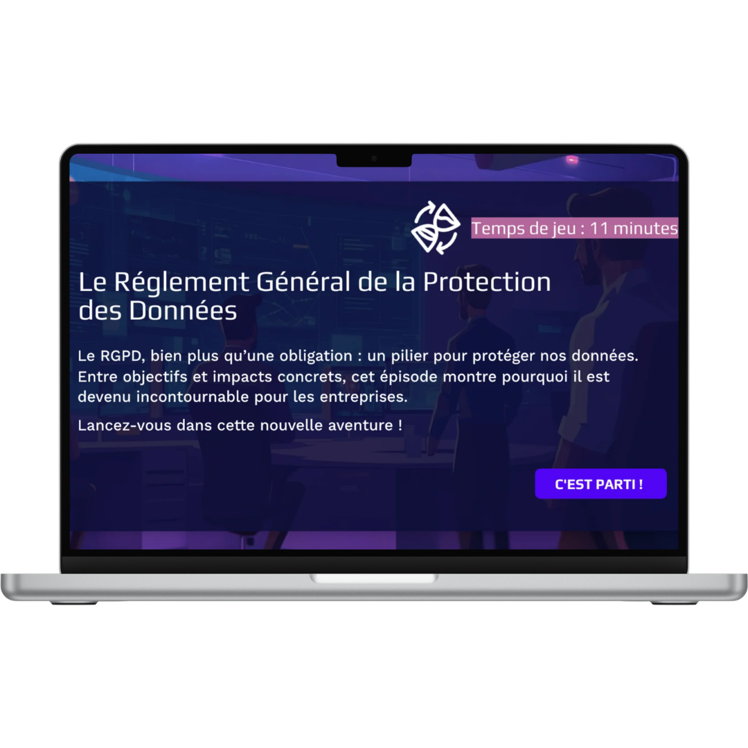 Mockup du Serious Game RGPD en entreprise