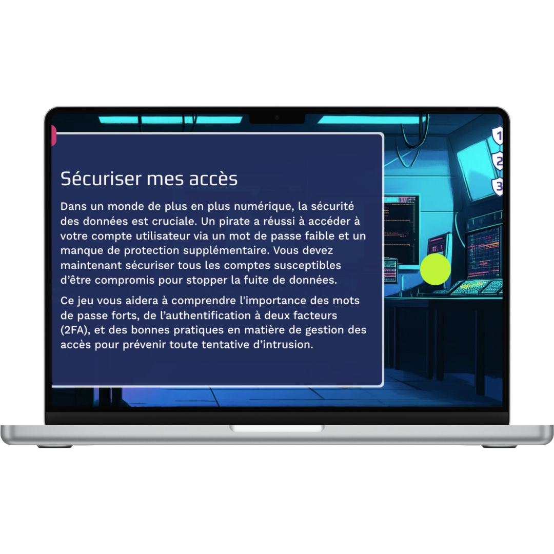 Mockup du Serious Game Protection des données personnelles