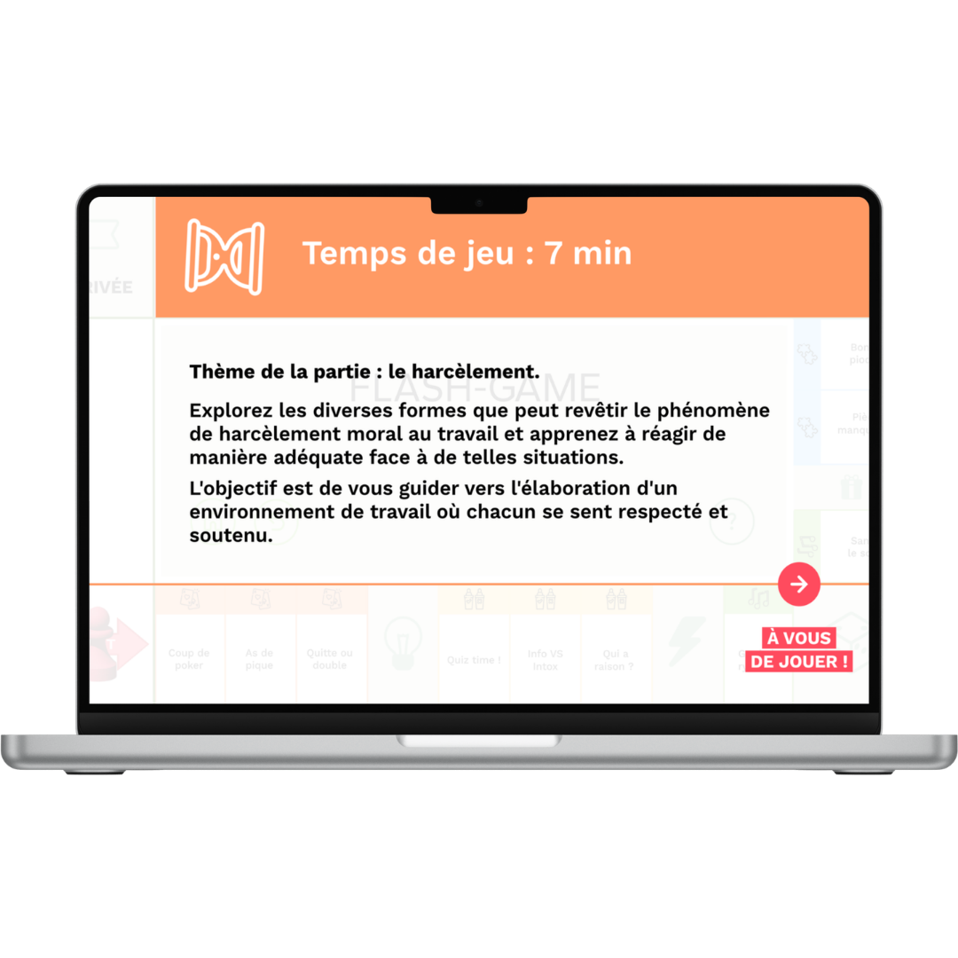 Mockup du Serious Game Harcèlement