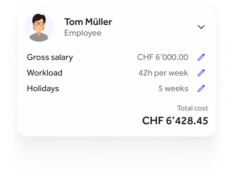 Quitt Business interface for configuring wage components such as vacations and holidays