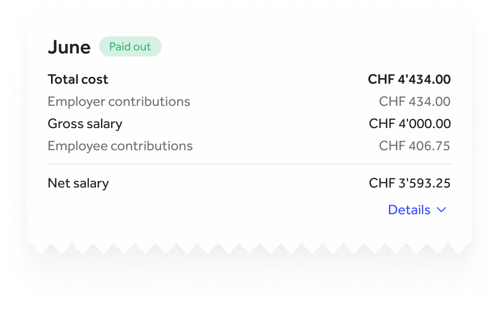 Quitt business interface for automatic calculation of wages and employer costs