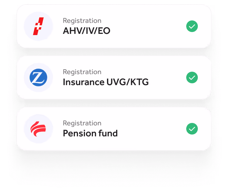 Visualization of quitt Business handling payroll and insurance reporting to Swiss authorities