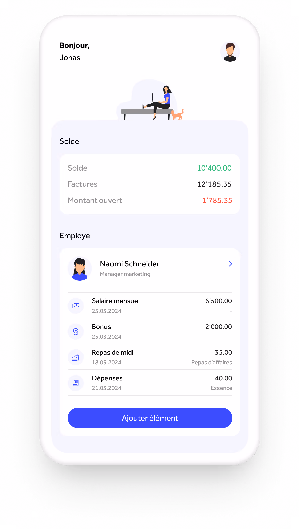 Ecran d'accueil sur mobile (fr)