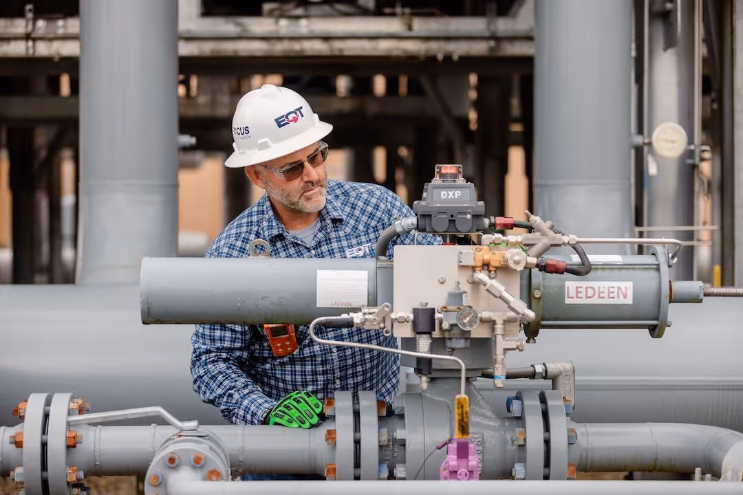 An EQT worker maintaining a structure