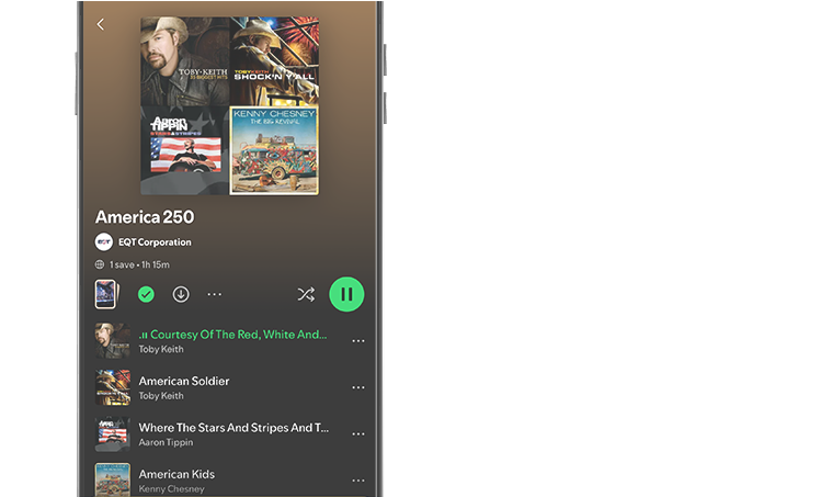 Photo of SPotify playlist next to Spotify logo