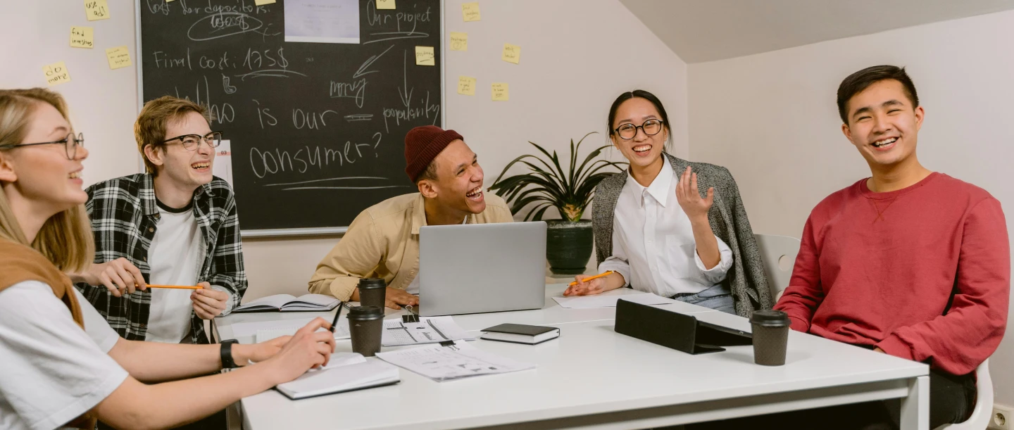 A photo group with a startup team