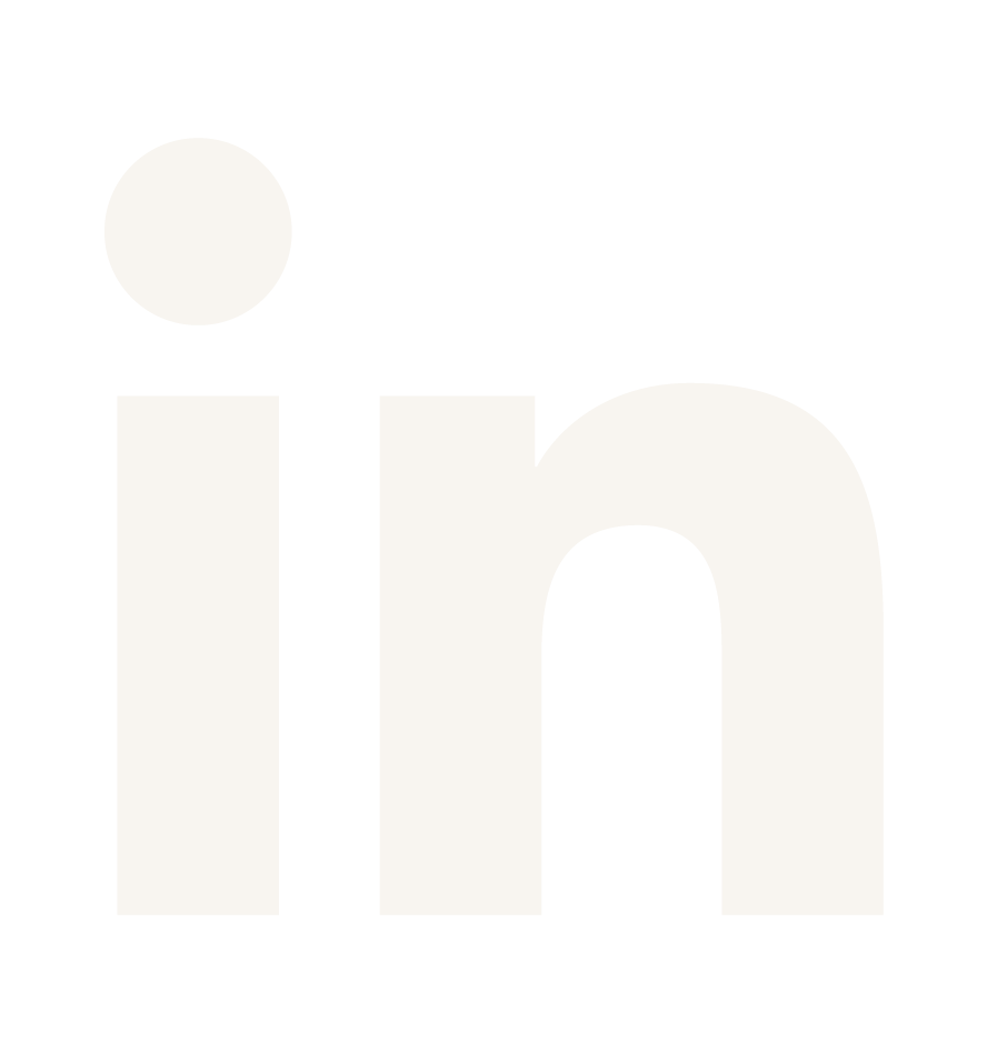 LinkedIn logo in white on fountain brown background, featuring the letters I and N.