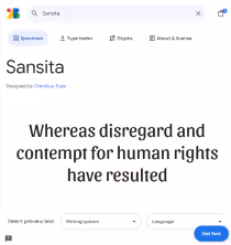 Sensita font screenshot