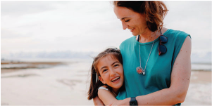 Protective life insurance awareness image of mother and daughter