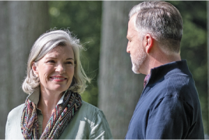 Man and woman in a park