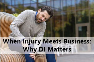 A man holding his knee in pain - when injury meets business: why disability insurance matters