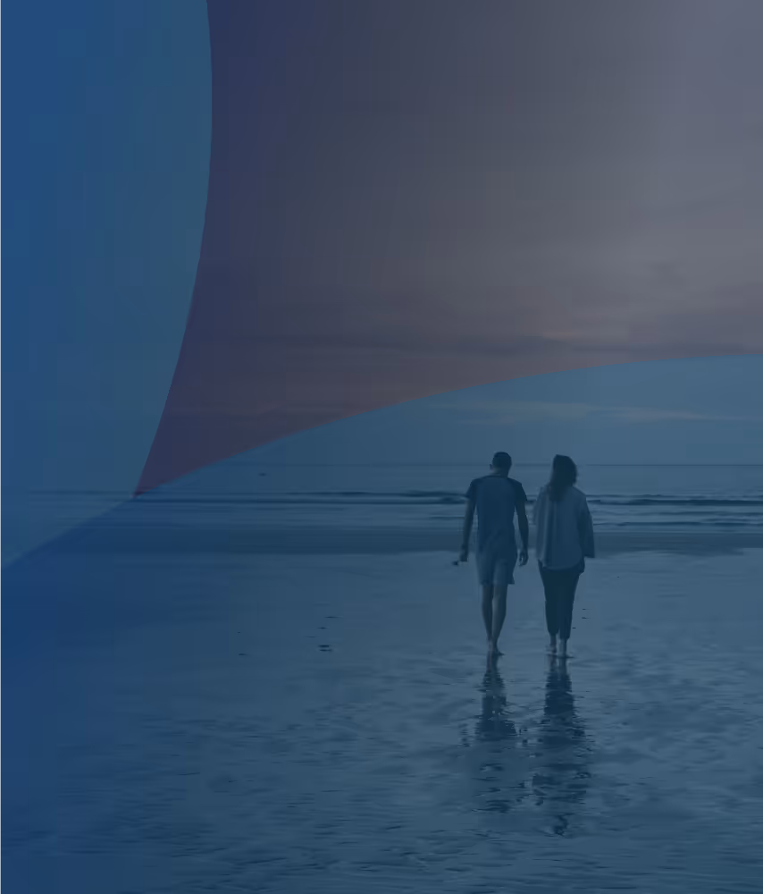 healthy people walking on the beach
