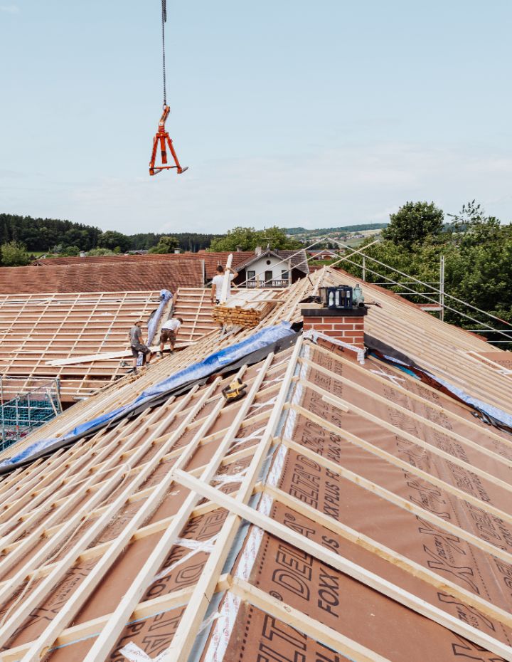 Dachkonstruktion eines Bauernhauses