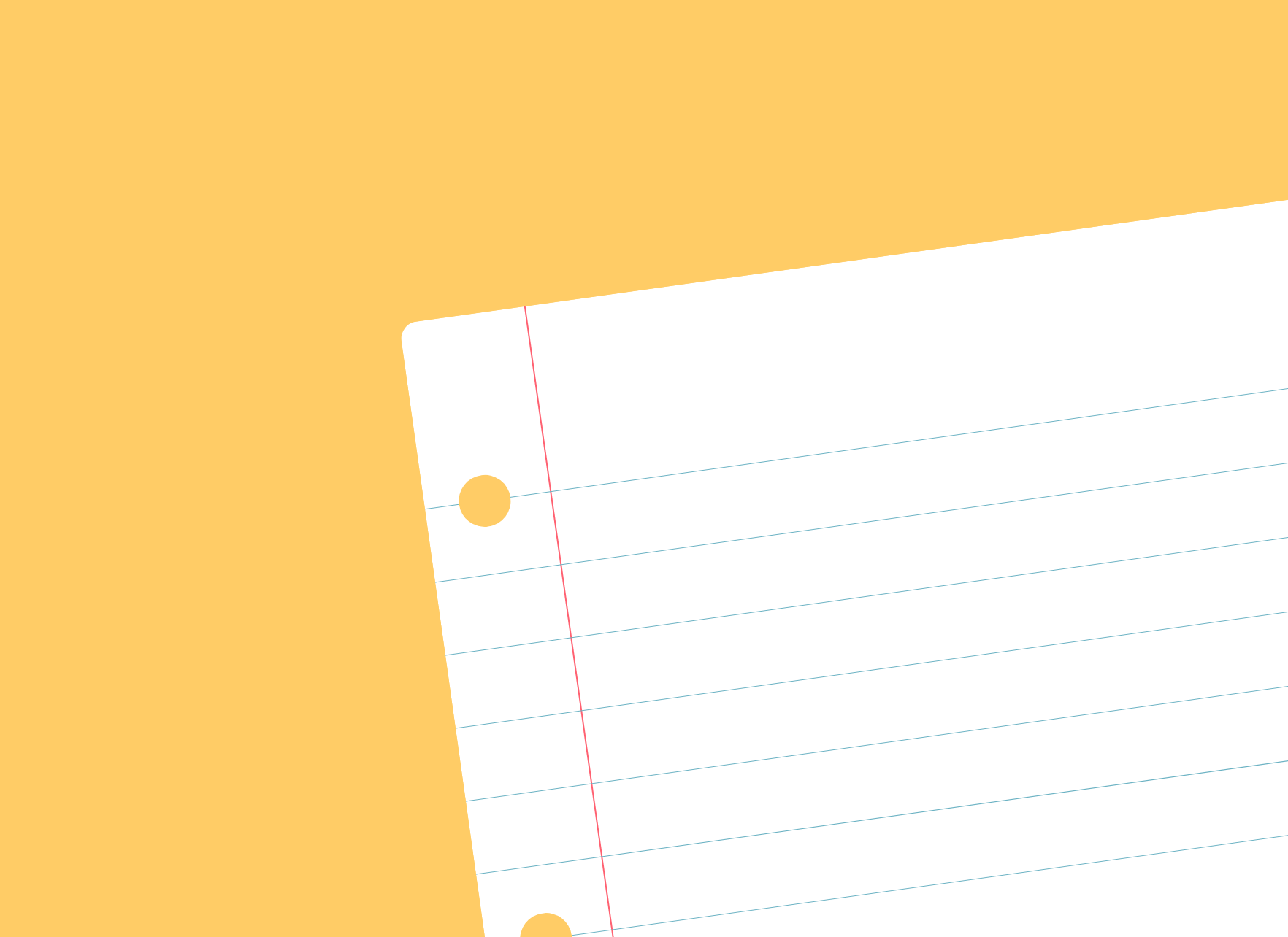 A sheet of notebook paper.