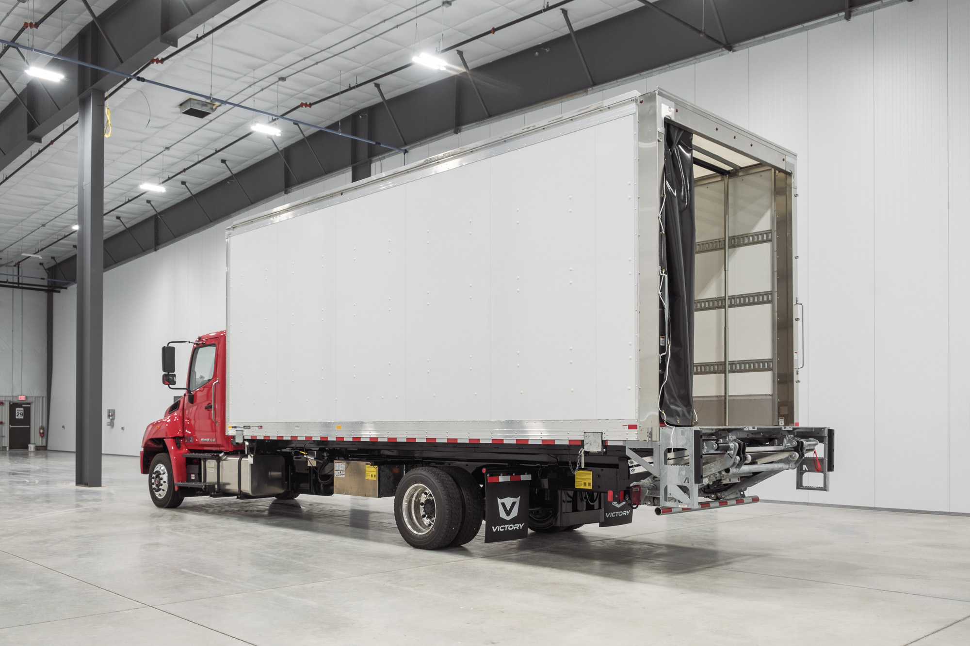 demountable truck body with composite panels and stainless-steel rear frame
