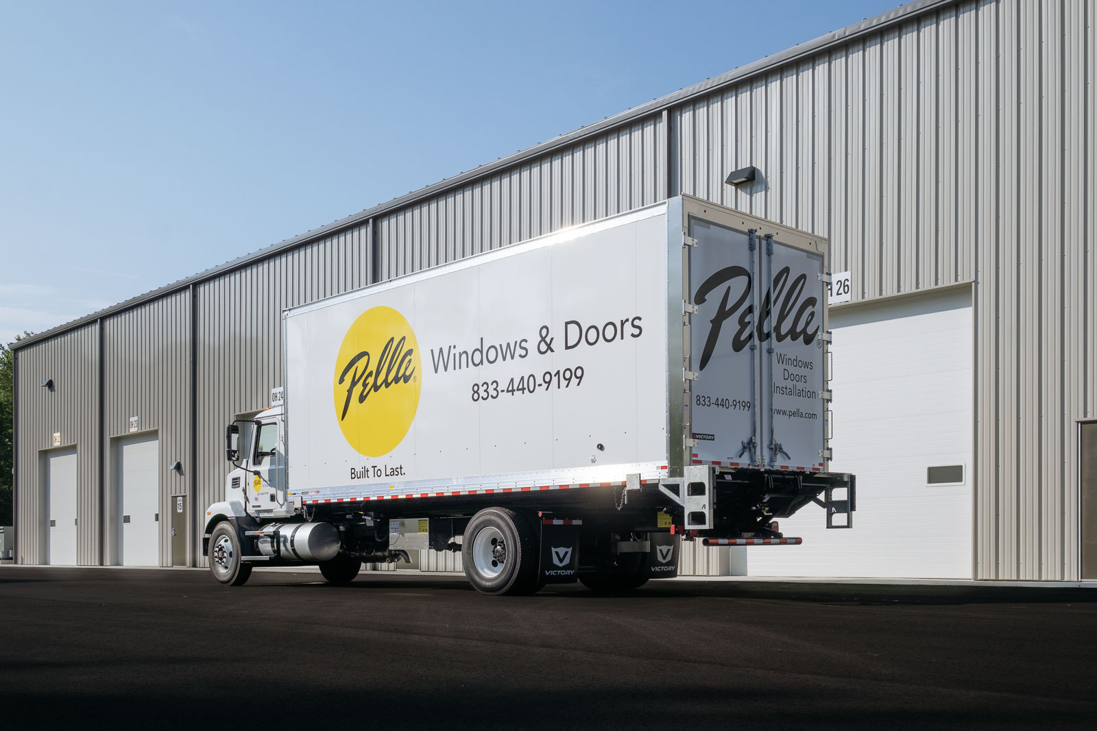 Pella delivery truck built by victory truck body