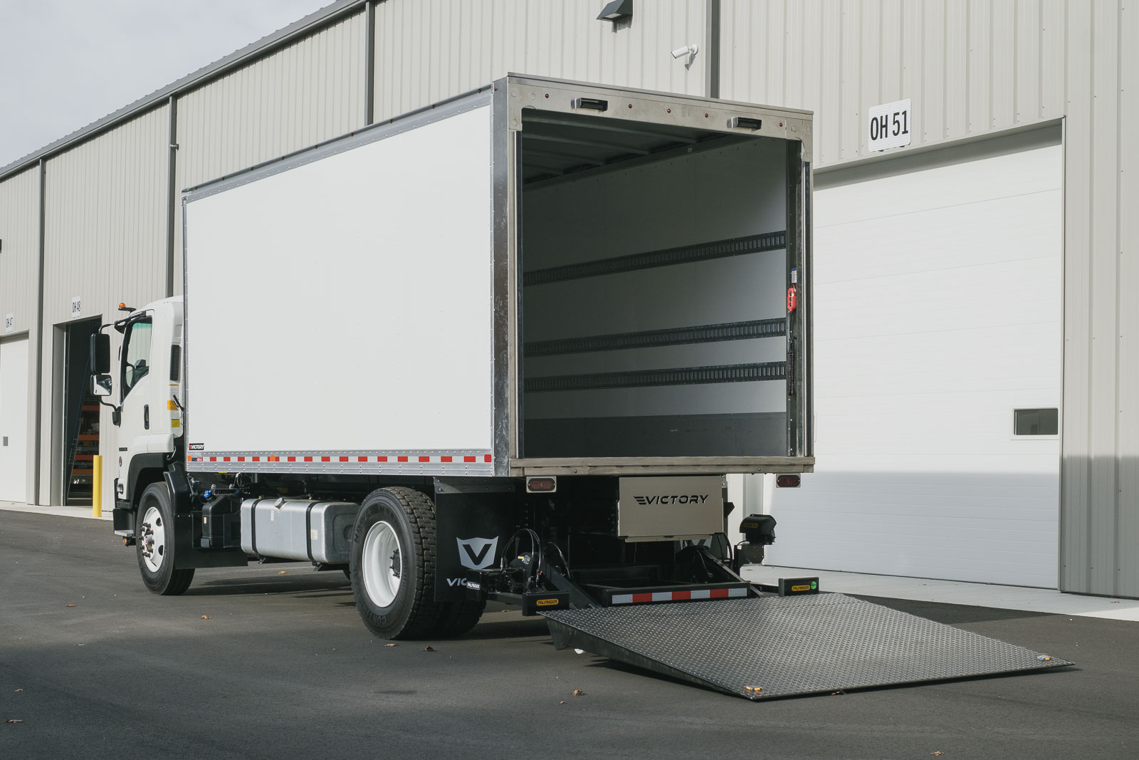 Victory van body with the liftgate extended