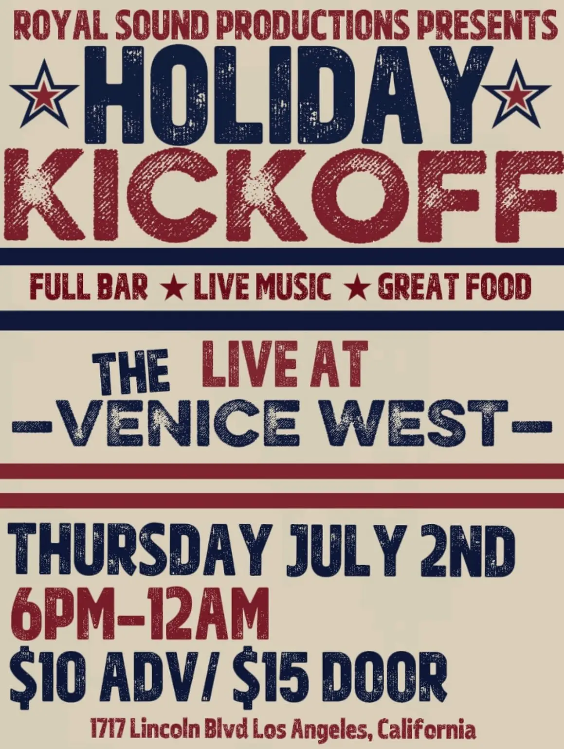 Kyle Rising, OF Limbo, The Letters Home, Electric Preacher & Last Second Chance at The Venice West