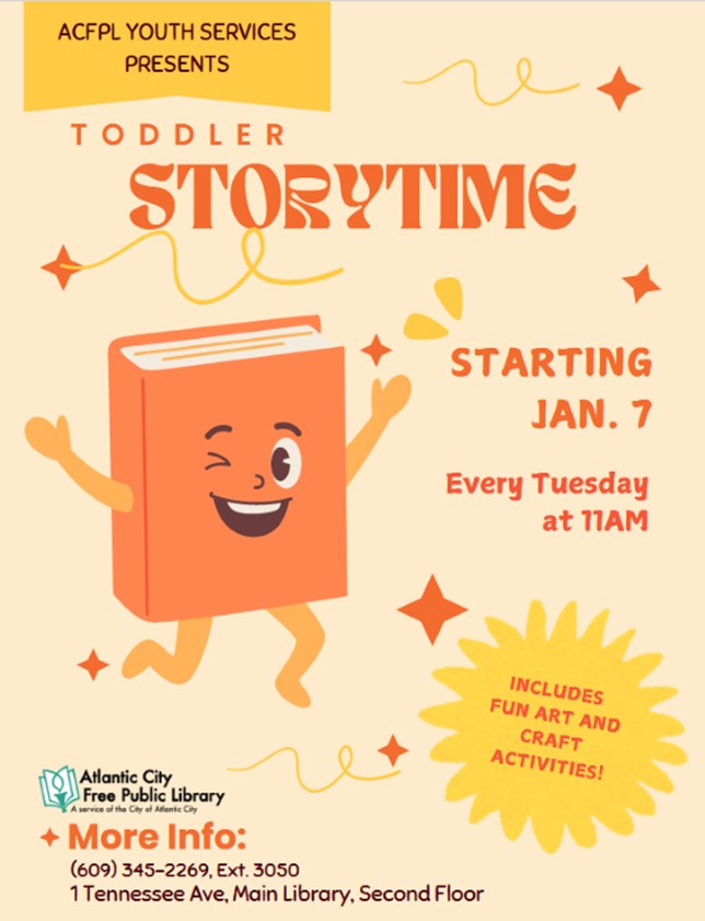 Toddler Storytime at Atlantic City Free Public Library: Fun, Stories & Crafts