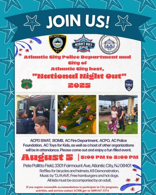 Atlantic City to Host National Night Out 2025 at Pete Pallitto Field