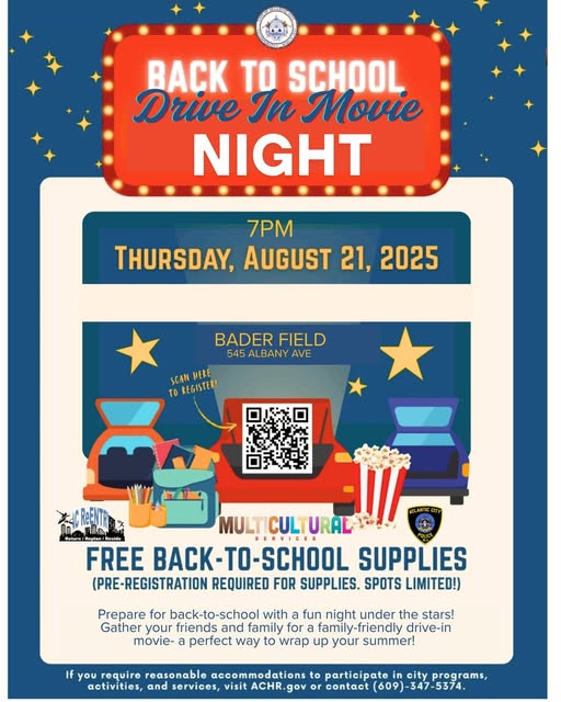 Free Back-to-School Supplies and Movie Night in Atlantic City