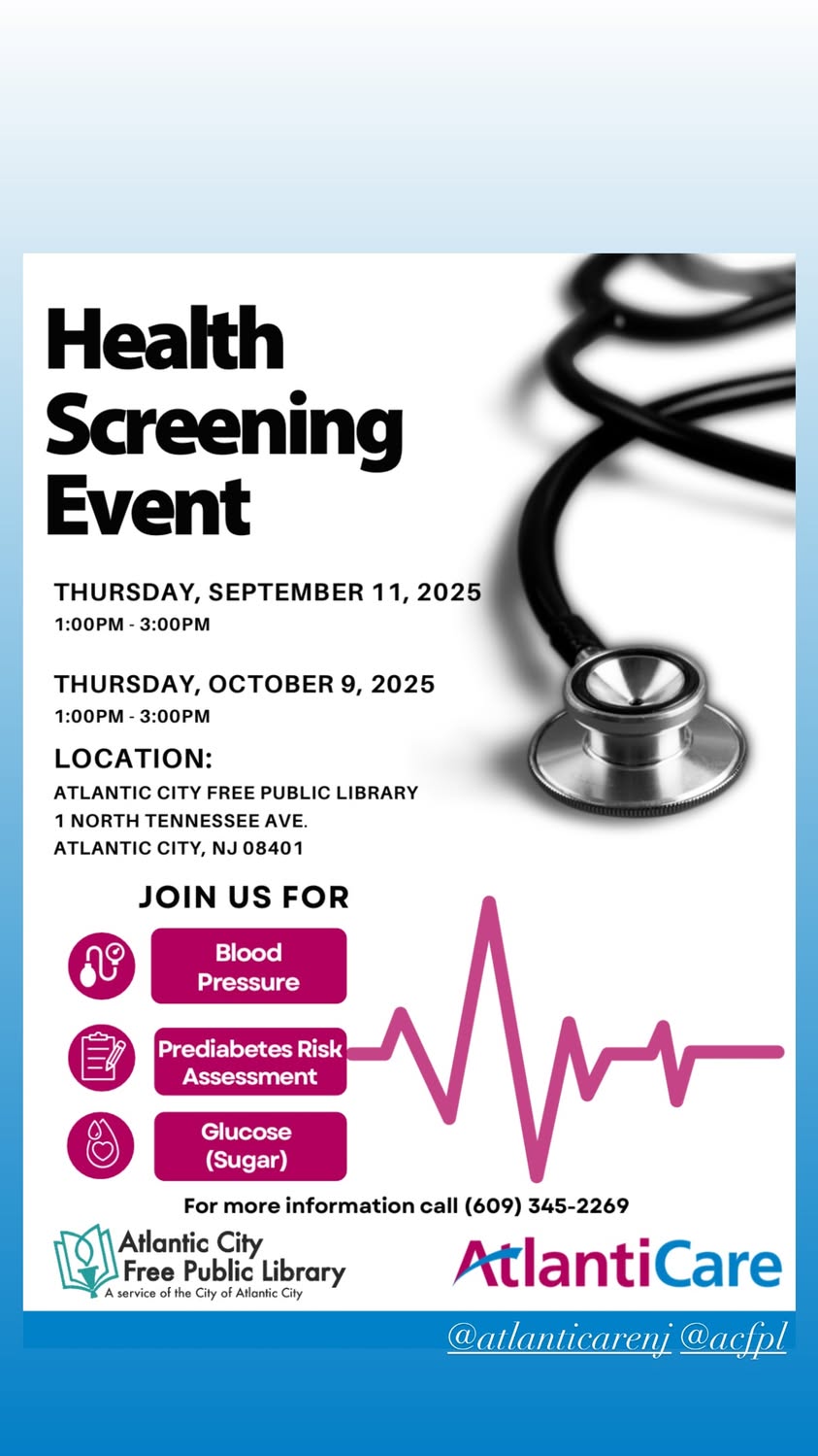 Free Health Screenings at Atlantic City Free Public Library