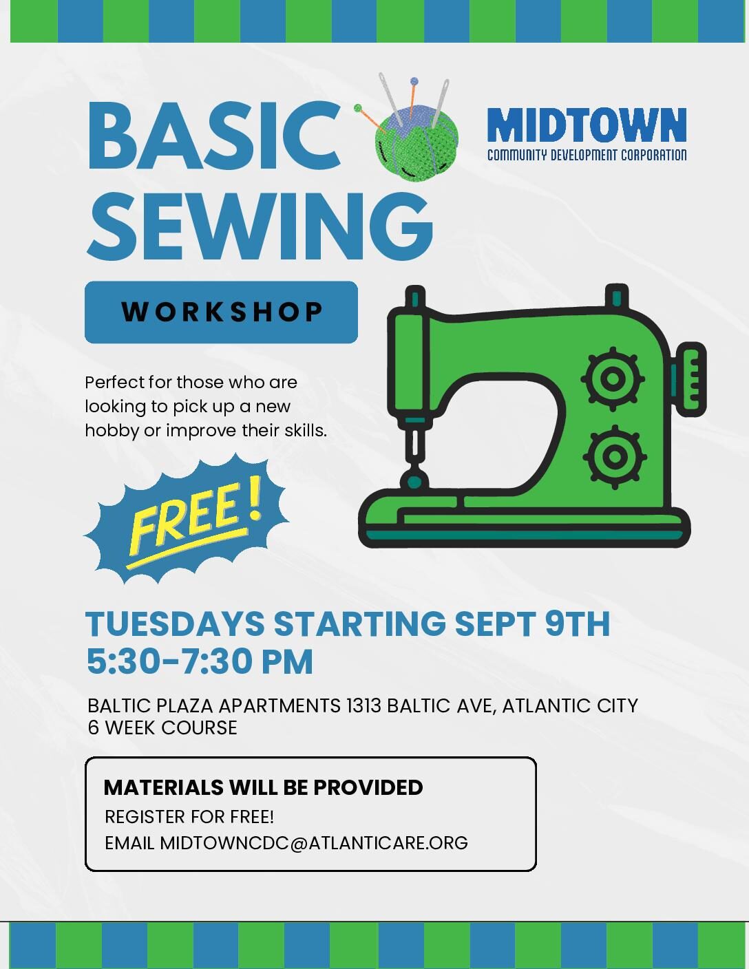 Learn New Skills with Free Basic Sewing Classes in Atlantic City