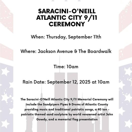 Atlantic City to Host Saracini-O’Neill 9/11 Memorial Ceremon