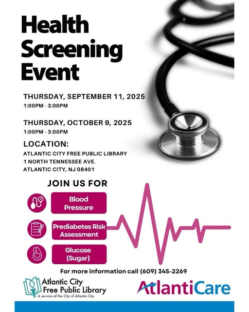 Free Health Screening Event at the Atlantic City Free Public Library
