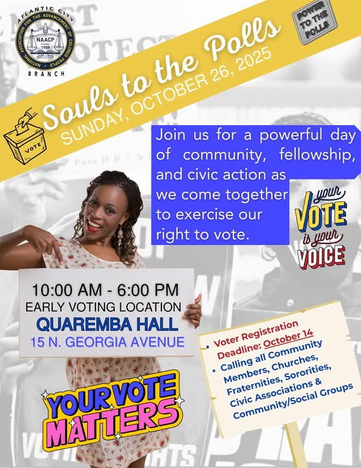 Atlantic City NAACP Invites Community to Souls to the Polls Event