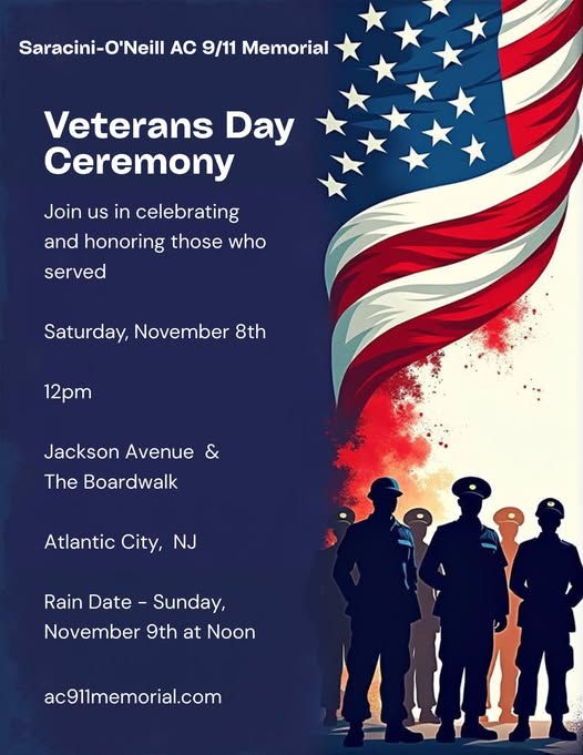 Atlantic City to Host Veterans Day Ceremony Honoring Those Who Served