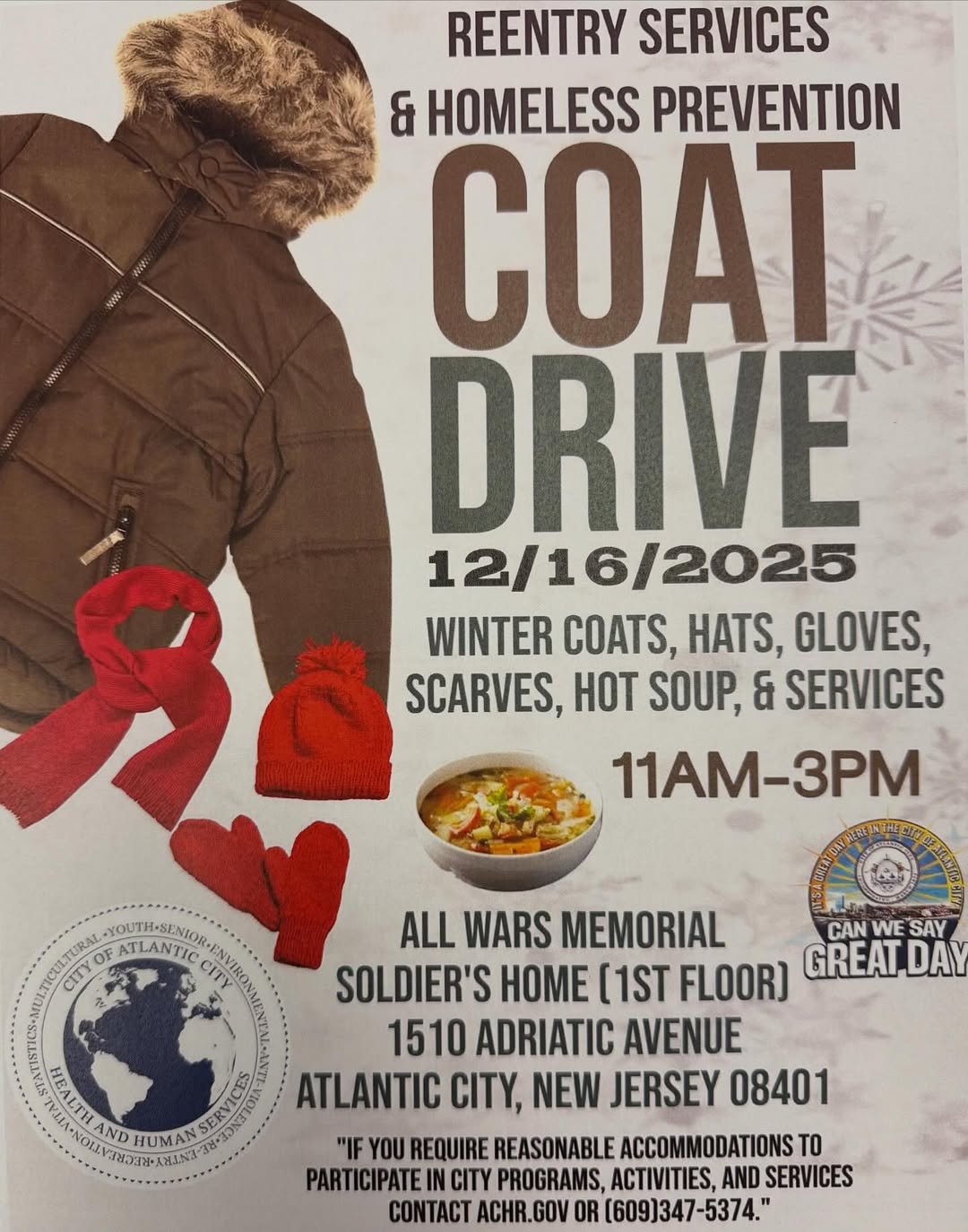 Atlantic City Reentry Services Coat Drive