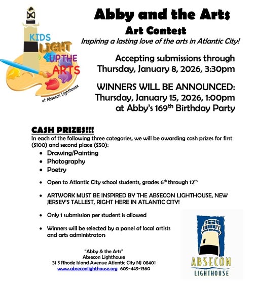 Absecon Lighthouse Launches “Abby and the Arts” Youth Art Contest