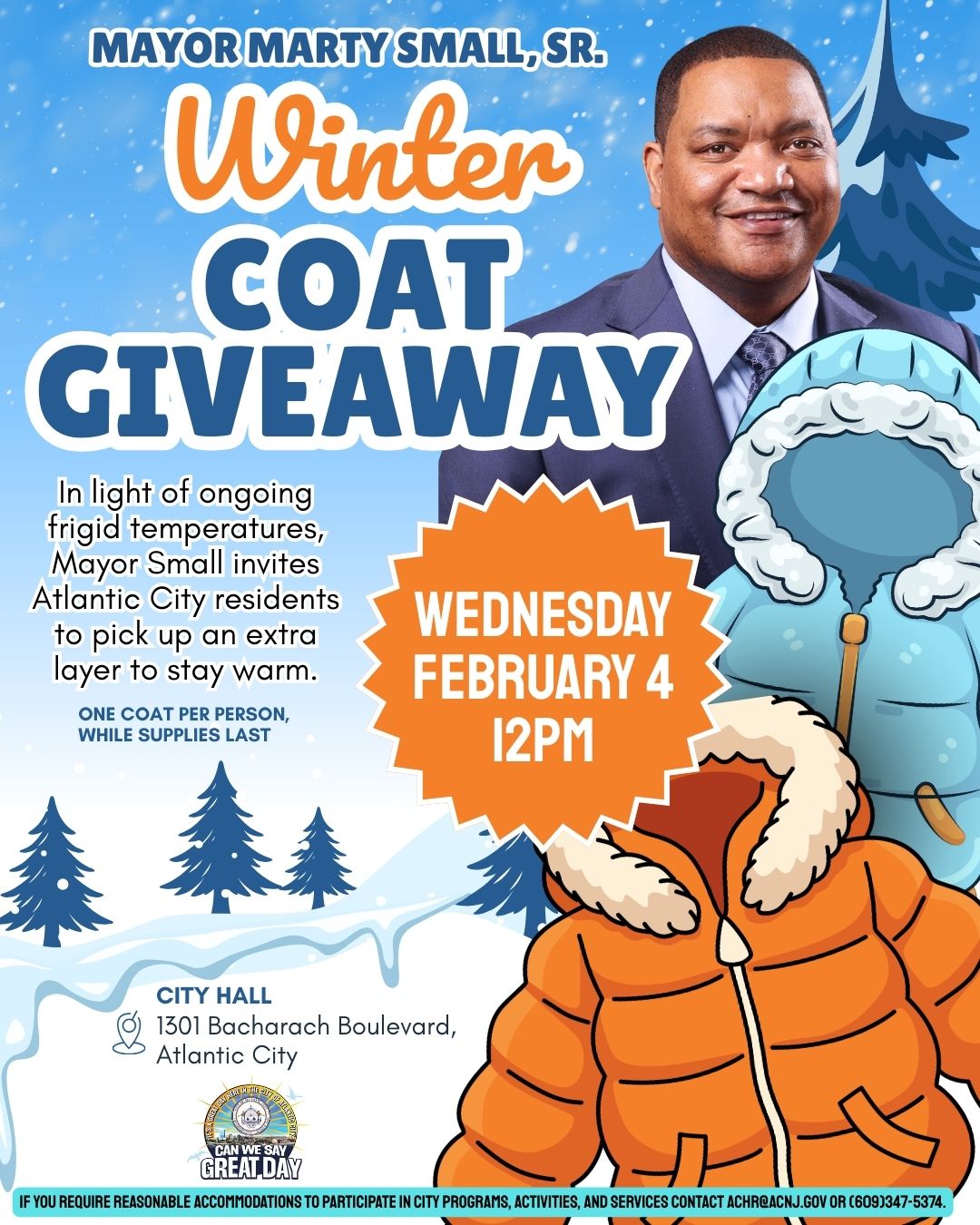 Mayor Marty Small Sr.  Winter Coat Giveaway