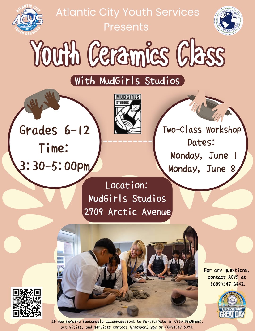 YOUTH CERAMIC CLASS WITH MUDGIRLS STUDIO