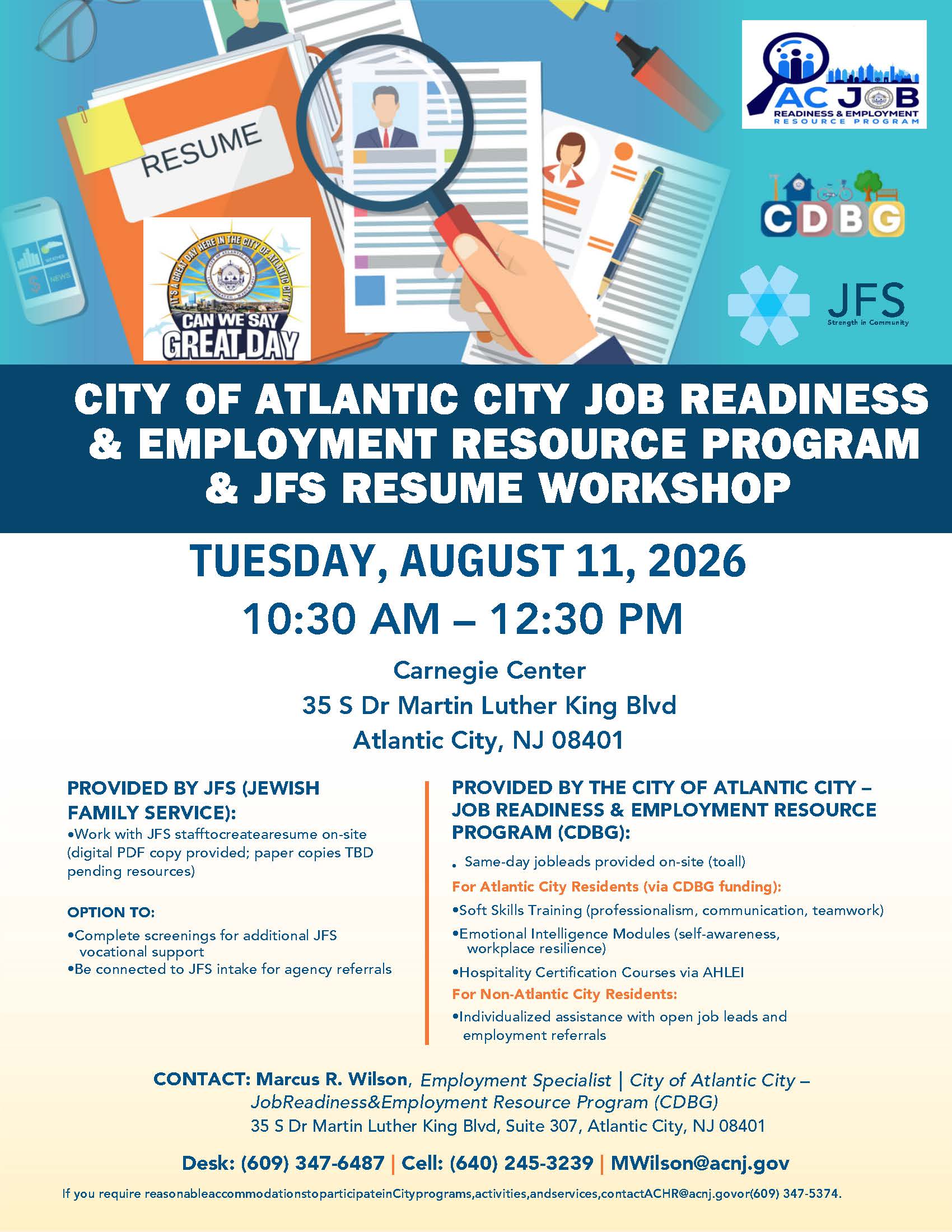 Resume Workshop (August)