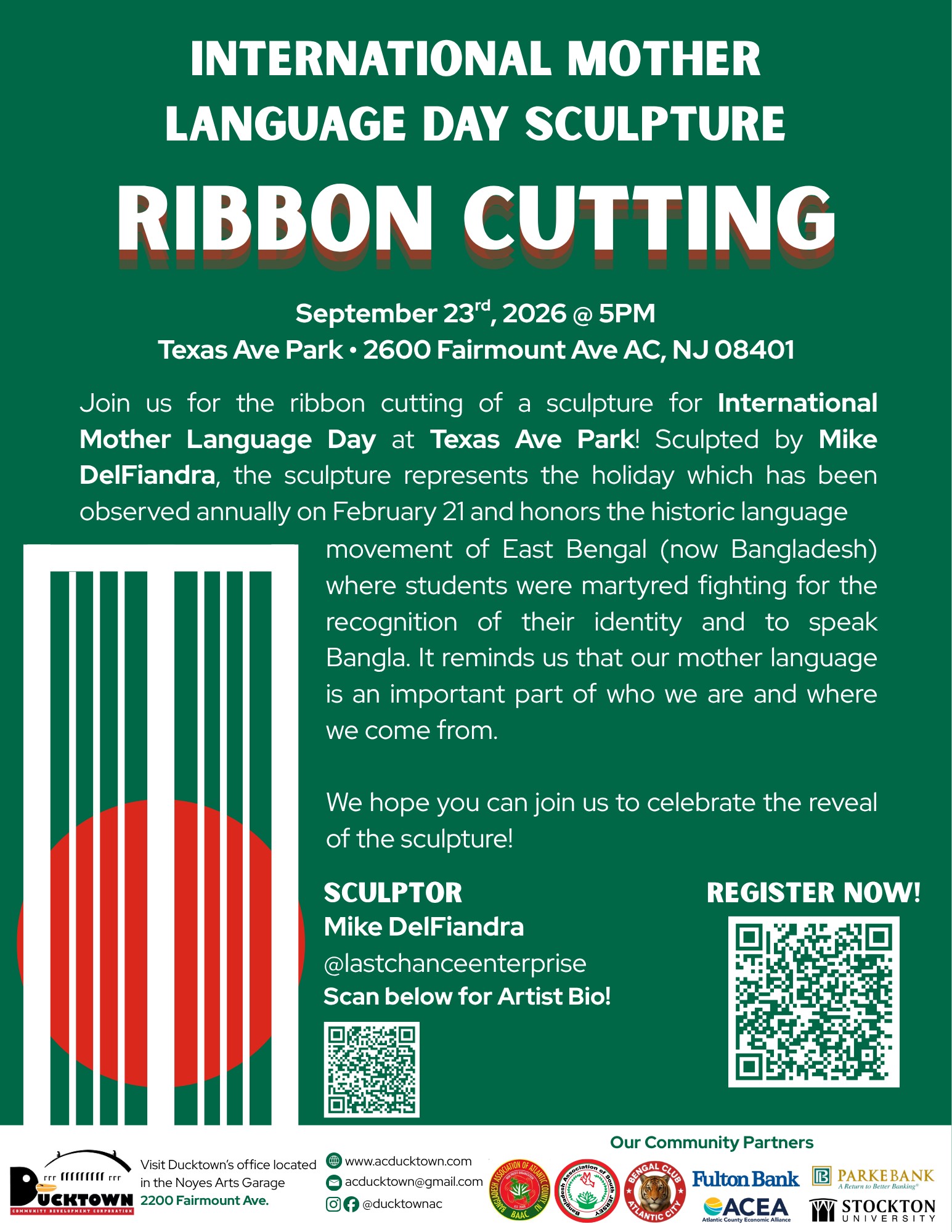 Bengali Mother Language Sculpture Ribbon Cutting