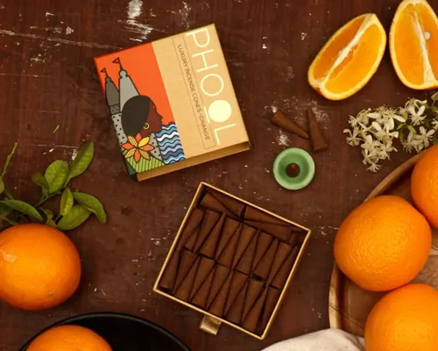 Phool luxury  incense orange packaging 