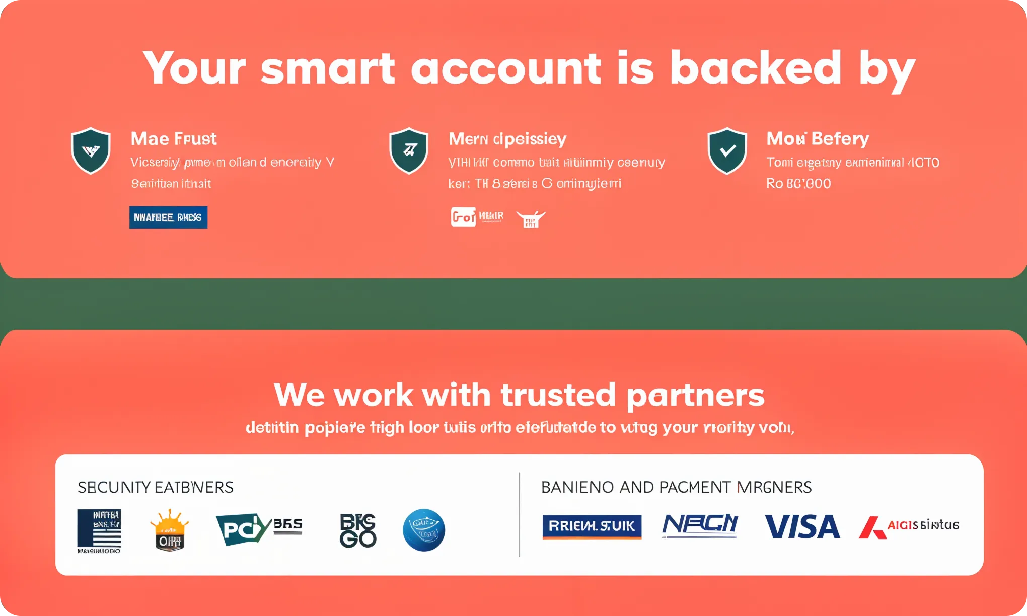Jupiter banking partners and security credentials trust signals on homepage