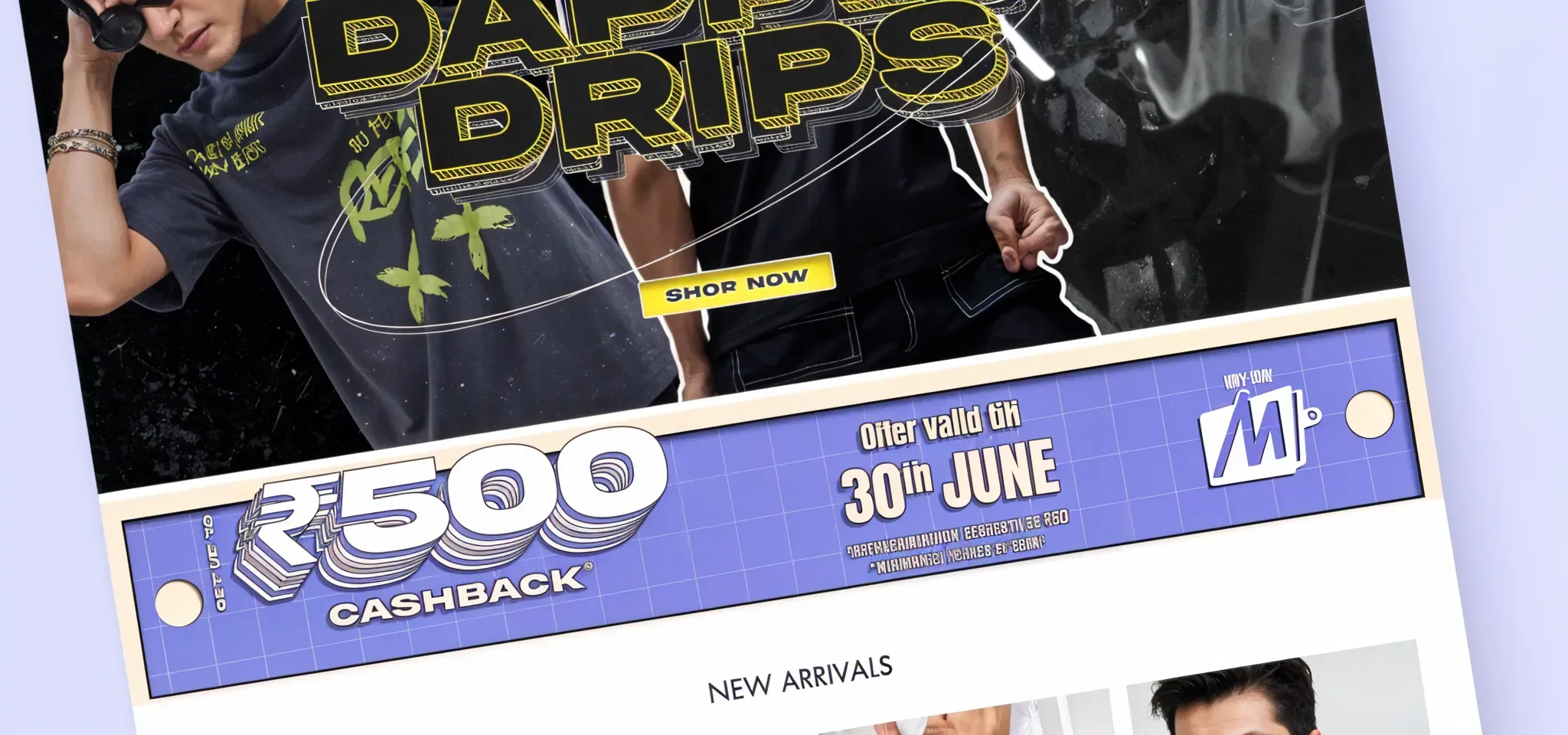 Snitch's homepage featuring bold hero section design and offer banner