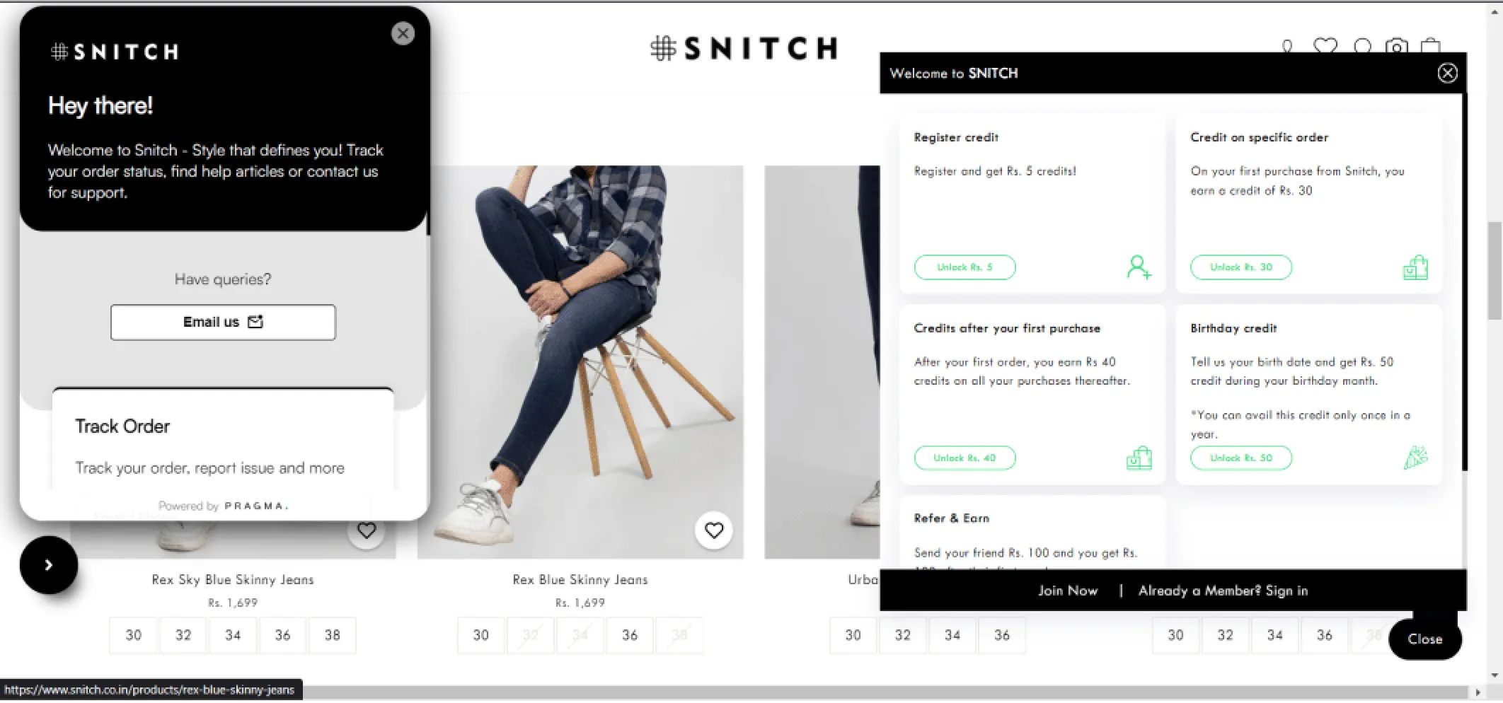 Snitch website UX UI evaluation summary