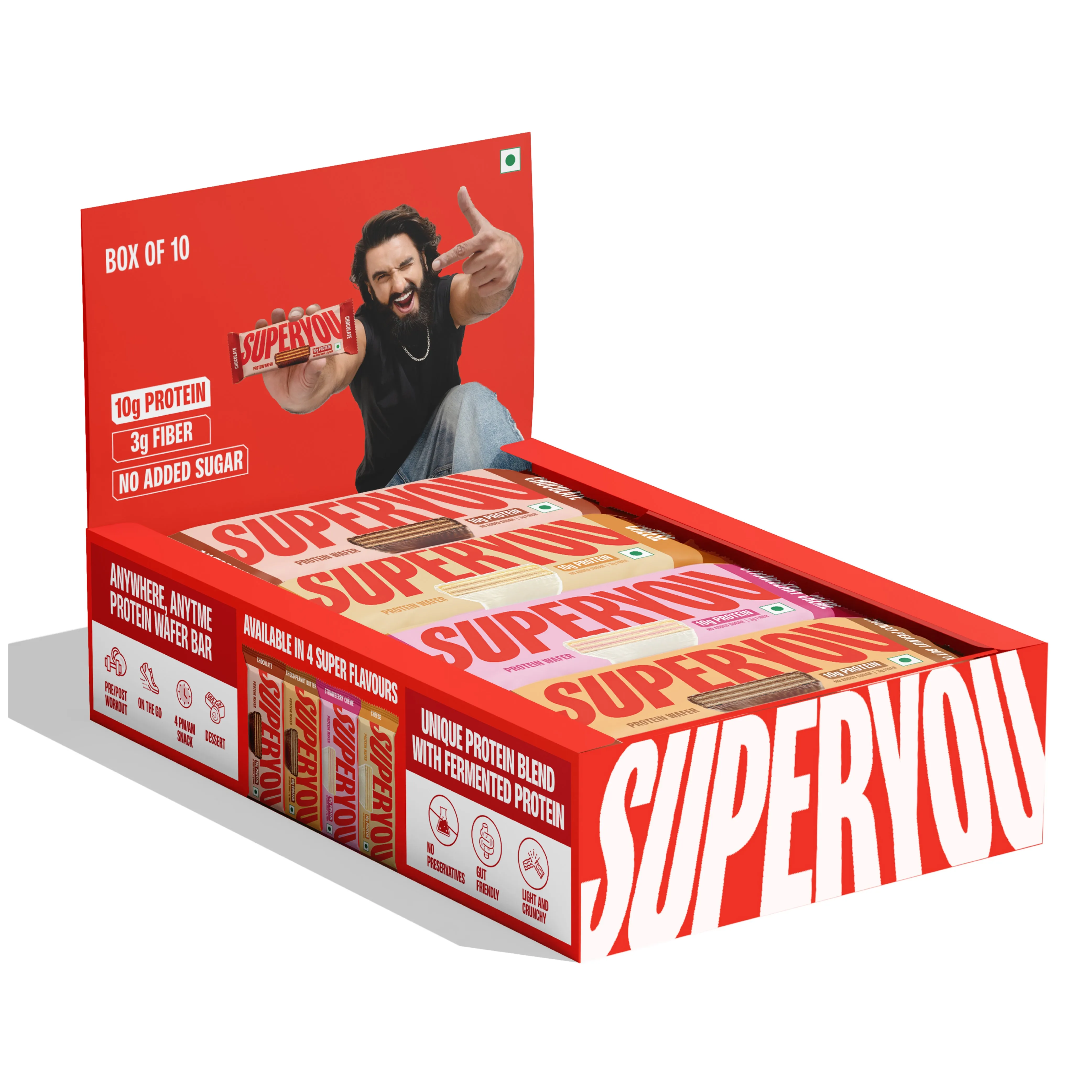 SuperYou protein bar assorted pack featuring multiple flavor variants