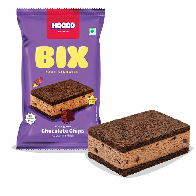 Buy Hocco Bix Cake Chocolate Chips Ice Cream Sandwich Combo Online ...