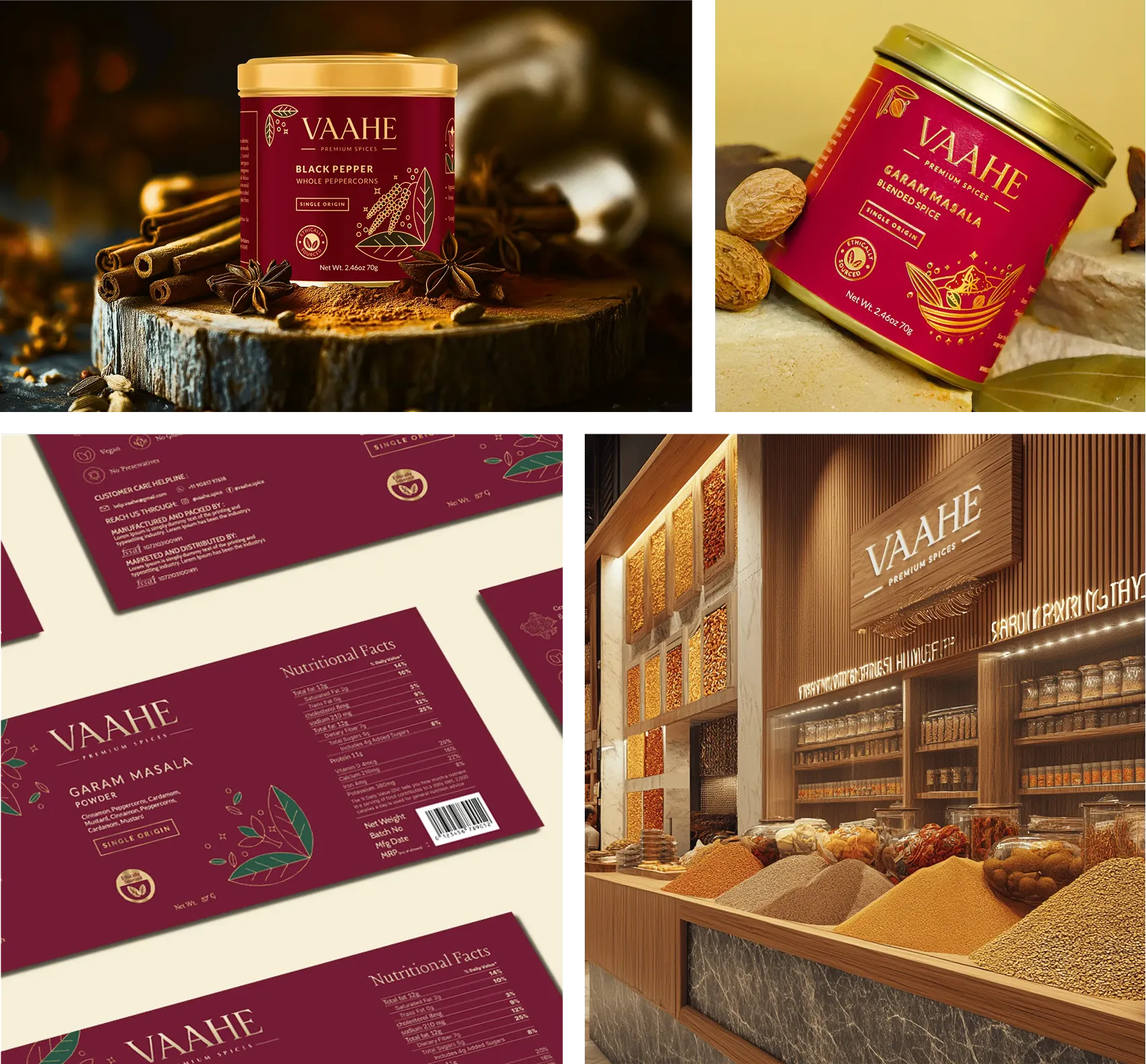 Vaahe Spices premium packaging designed by Confetti